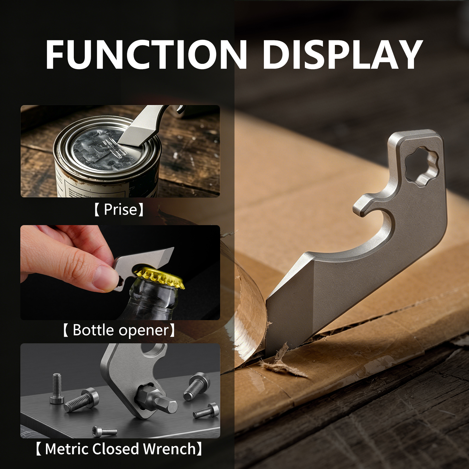 Titanium Pry Bar - Titanium Alloy EDC Multitool Portable Hand