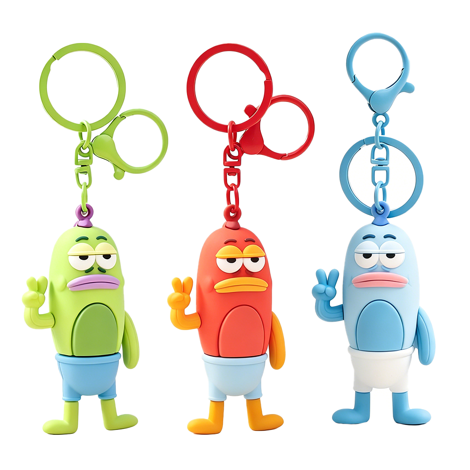 Carabiner Keychain - Creative Biqibao Ugly Fish Keychain Biyeyu