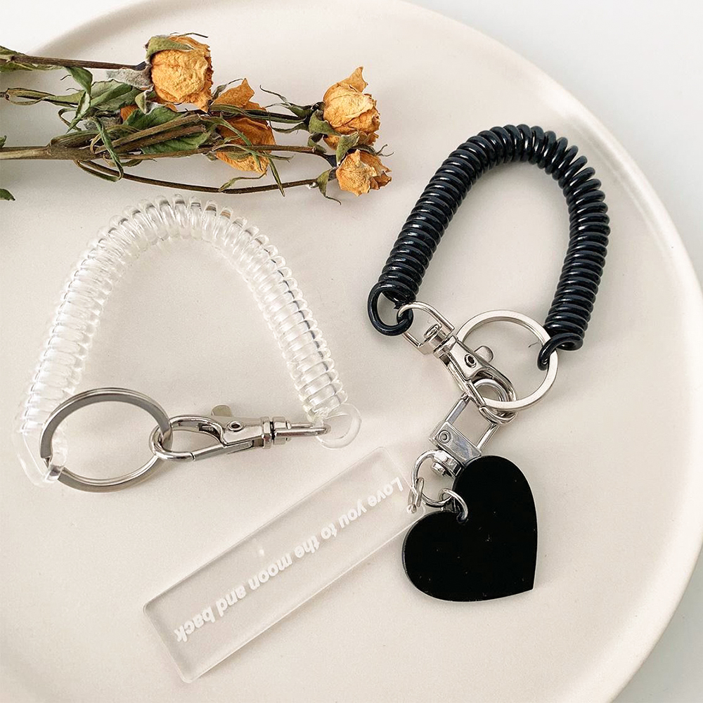 Carabiner Keychain - Telescopic Spring Spiral Elastic Spring Rope