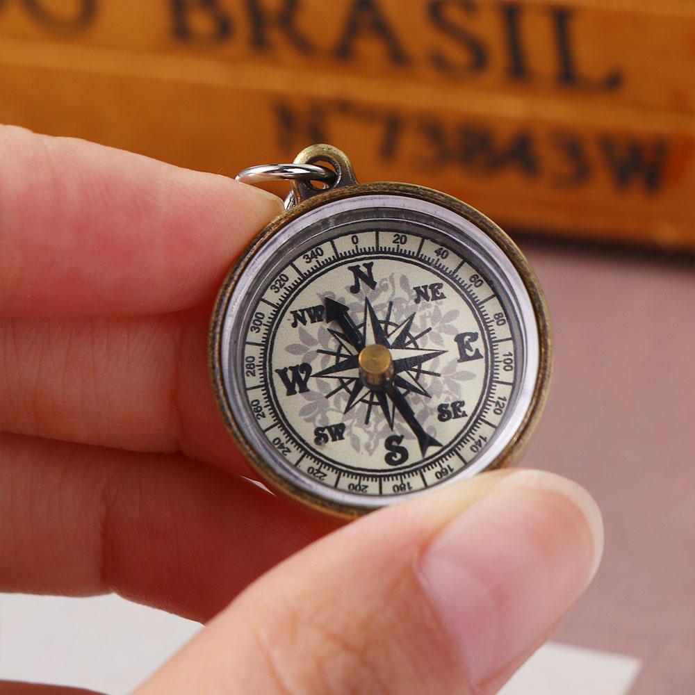 Gold Color Navigation Tools Po - Compass Keychain Mini のレビューと価格