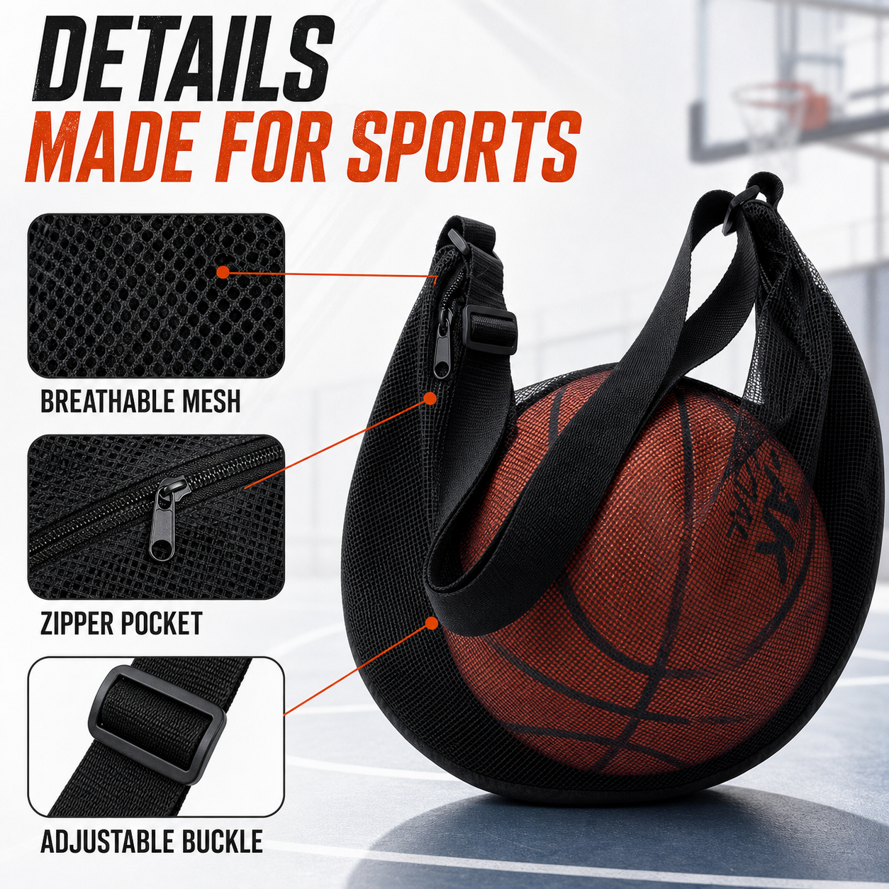 Single Ball Bag Mesh Basketbal - Edc Carry Bag のレビューと価格