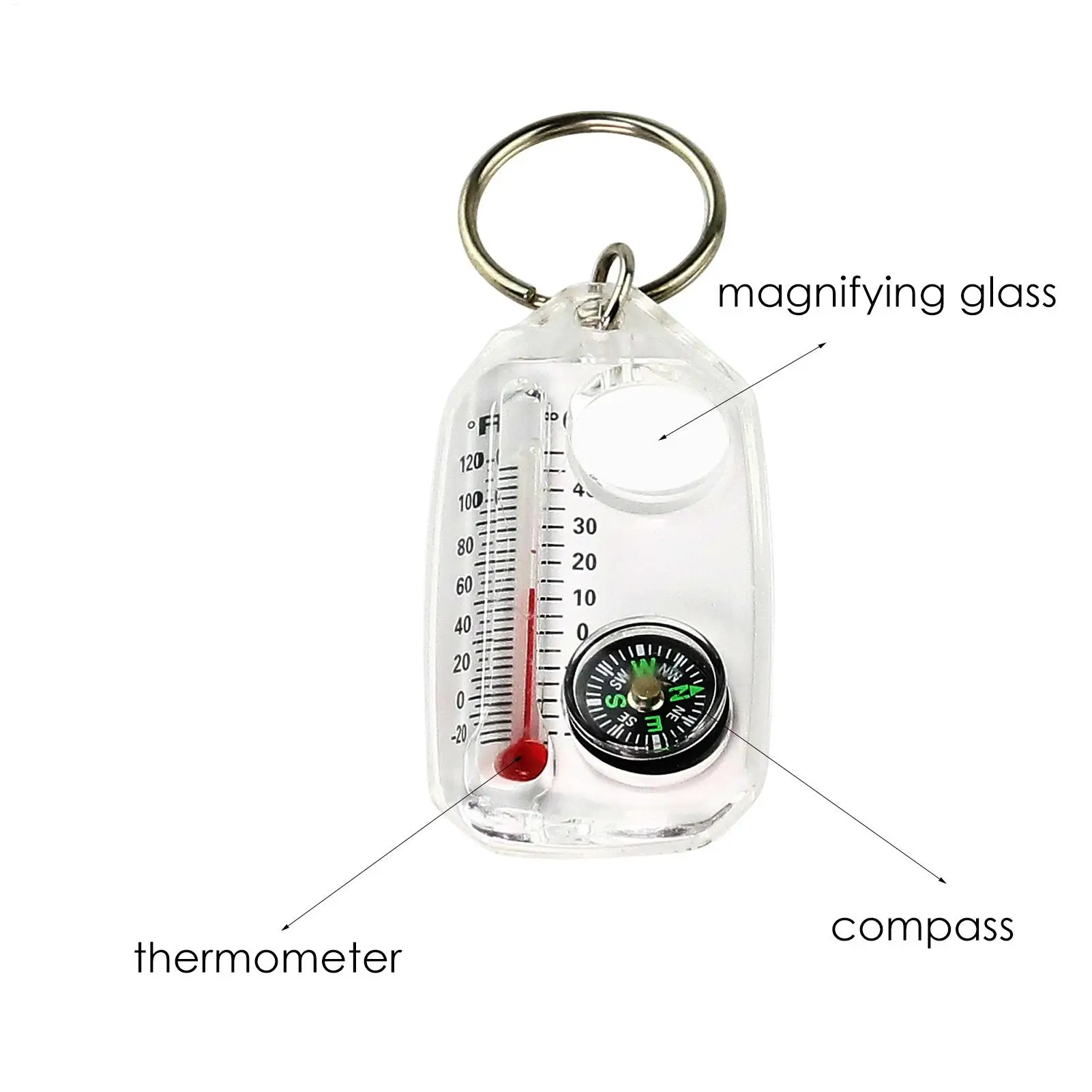 1pc Multifunction Mini Keychai - Compass Keychain Mini のレビューと価格