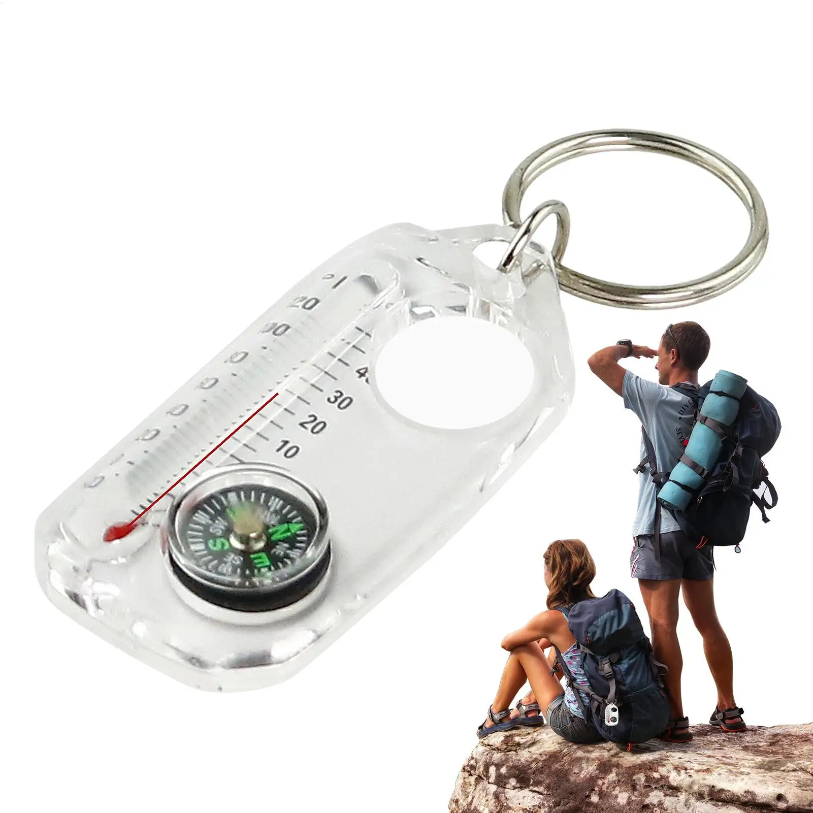 1pc Multifunction Mini Keychai - Compass Keychain Mini のレビューと価格