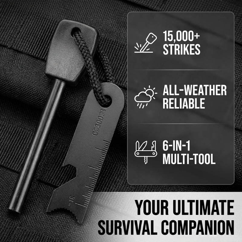 Multi-Function Wooden Handle M - Ferro Rod Striker のレビューと価格
