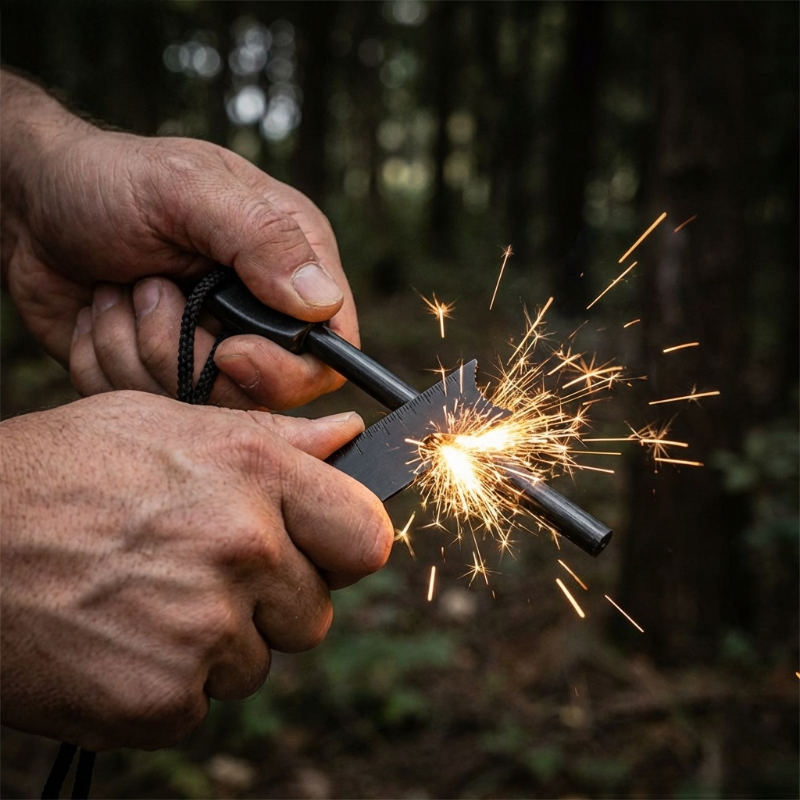 Multi-Function Wooden Handle M - Ferro Rod Striker のレビューと価格