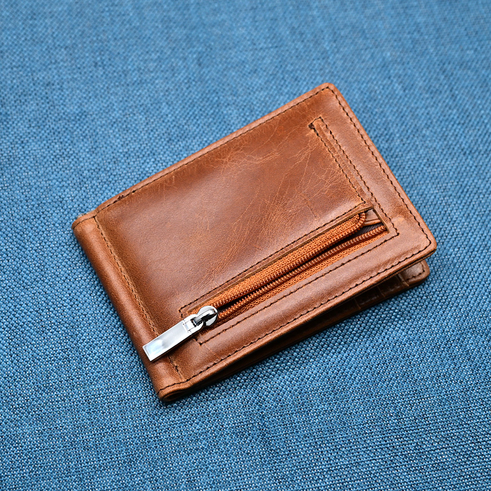 Genuine Leather Mens Wallet Mo - Money Clip Magnetic のレビューと価格