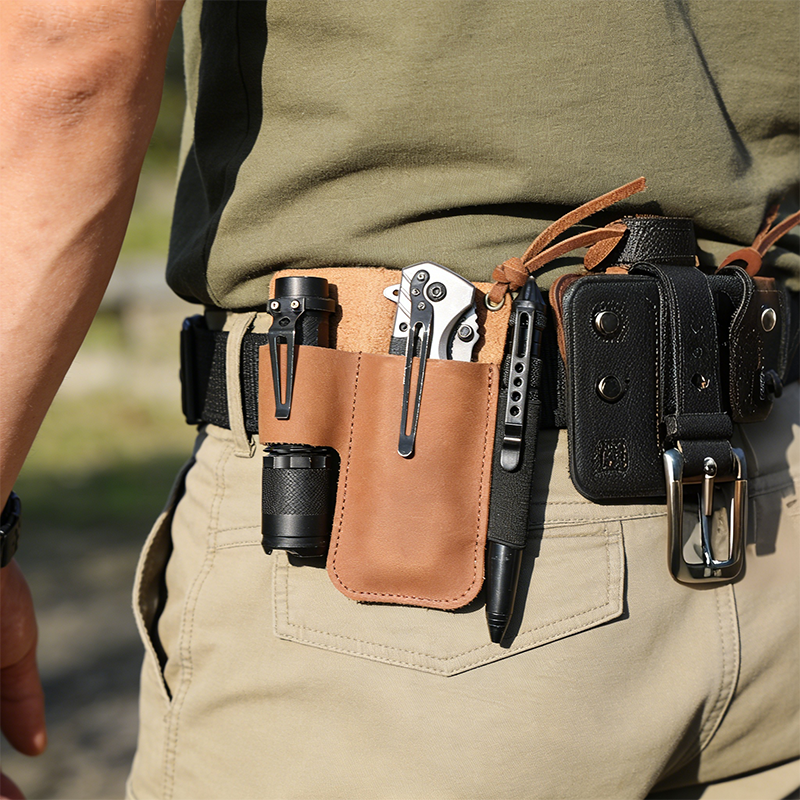 EDC Leather Flashlight Tool Ho - Edc Carry Pocket のレビューと価格