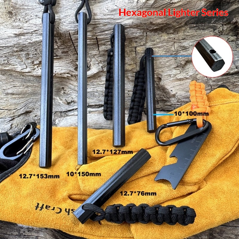 Hand Woven Rope Hexagonal Flin - Ferro Rod Striker のレビューと価格