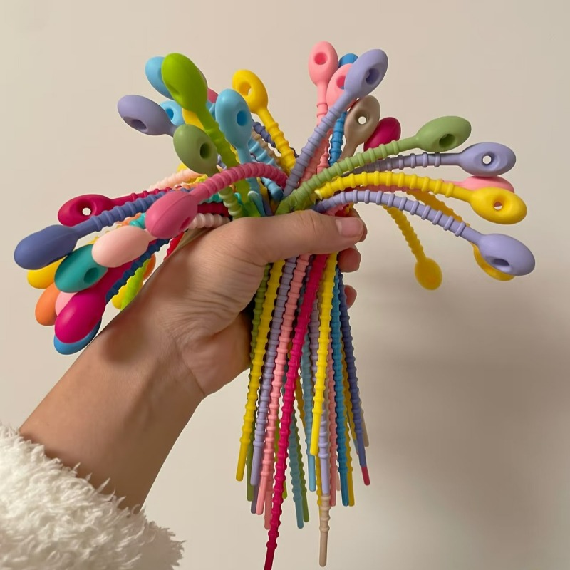 10/200Pcs Silicone Cable Ties  - Cable Winder Keychain のレビューと価格