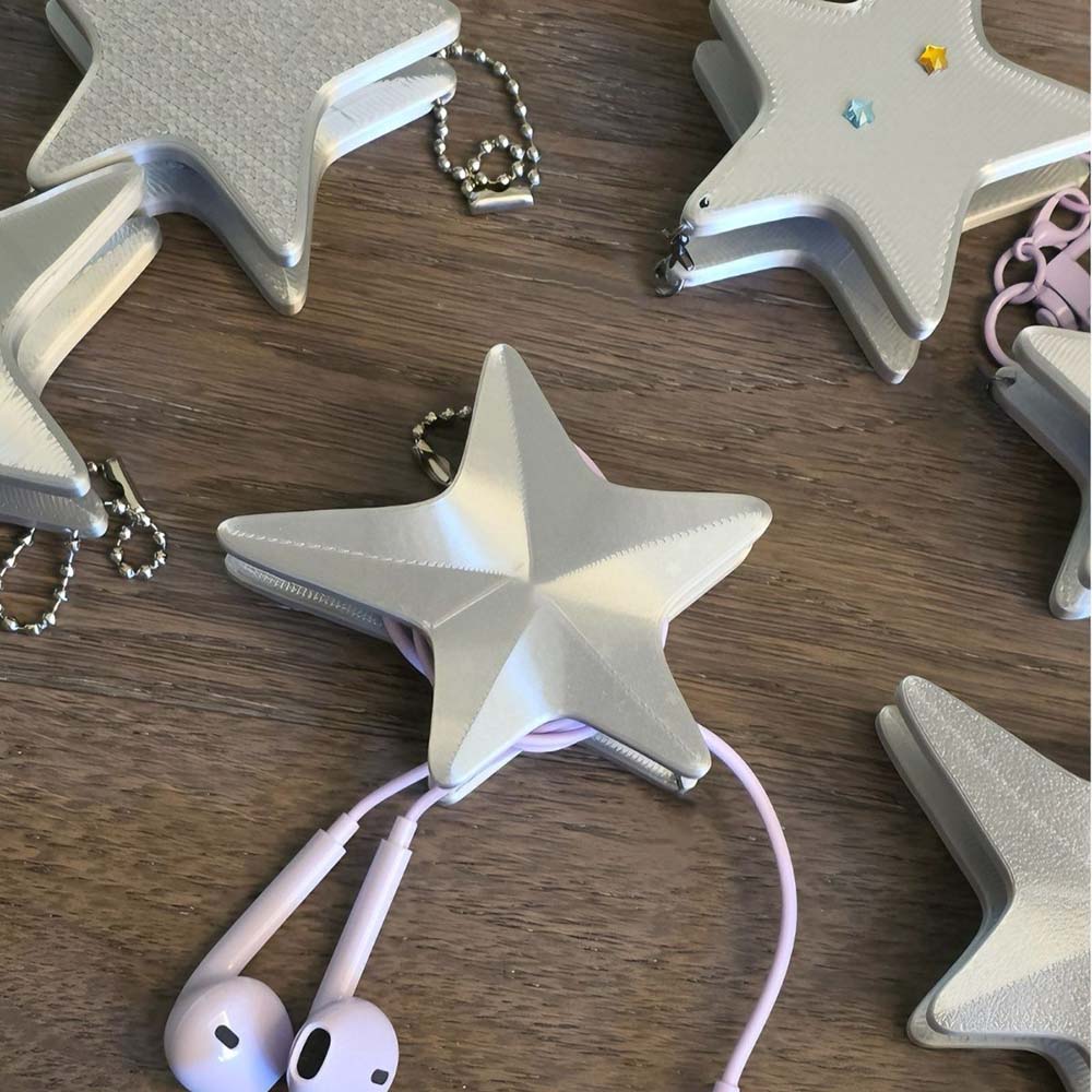 Cute 3D Star Cable Winder, Sty - Cable Winder Keychain のレビューと価格