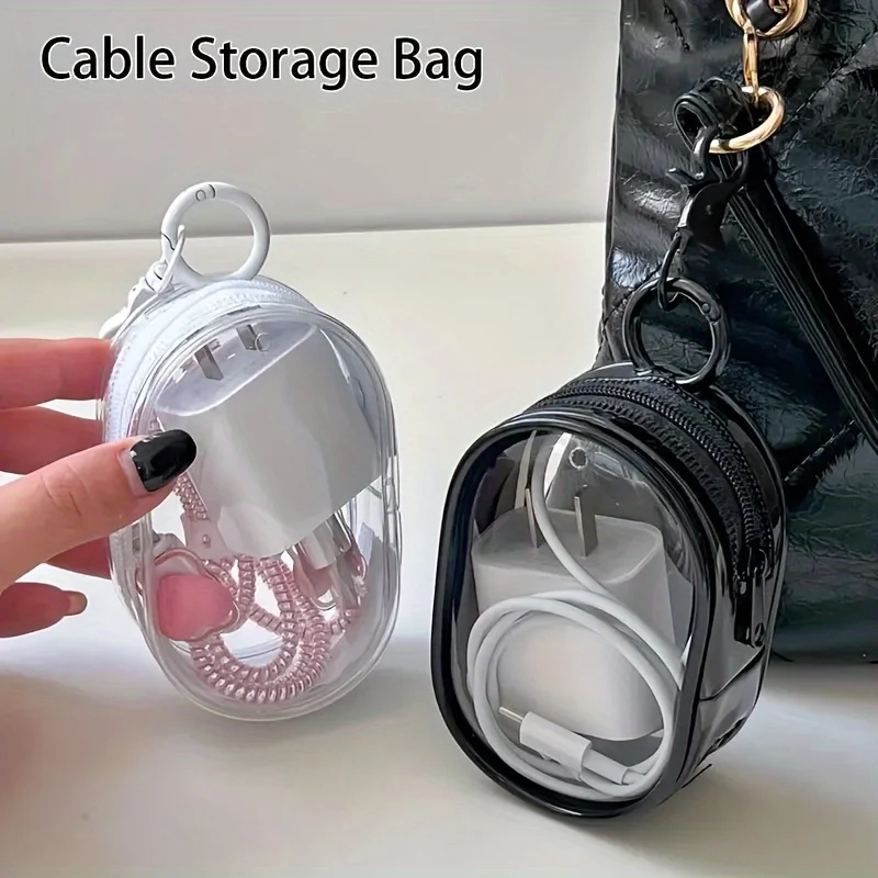 Portable Mini Clear Zipper Sto - Cable Winder Keychain のレビューと価格