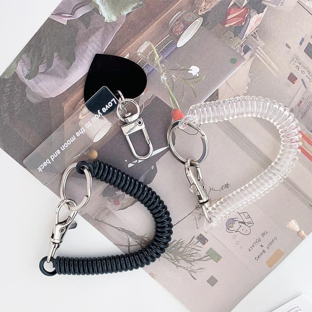 Telescopic Spring Spiral Elast - Carabiner Keychain のレビューと価格