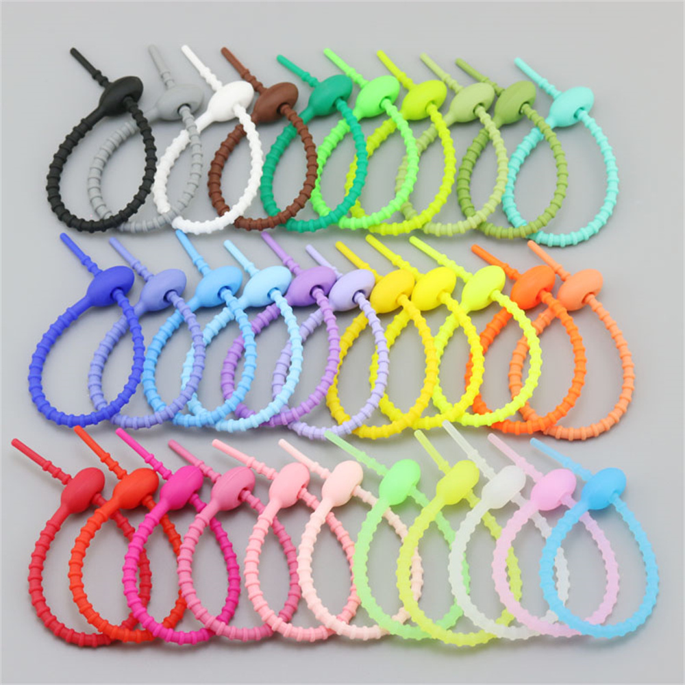 10Pcs/Lot Multi Color Silicone - Gear Tie Reusable のレビューと価格