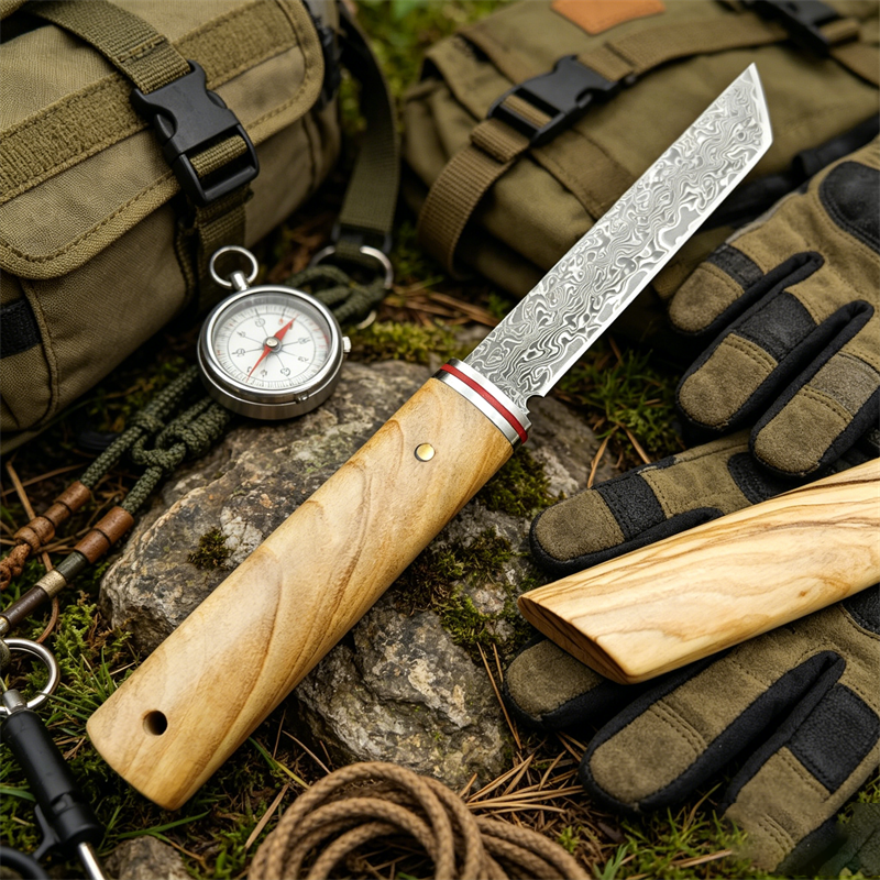 Portable Knife Damascus Blade  - Edc Pocket Carry Fixed Blade のレビューと価格
