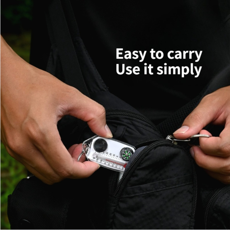 Mini Outdoor Survival Keychain - Compass Keychain Mini のレビューと価格
